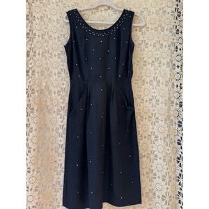 Vintage Black Dress with  Rhinestones‎ Sz S/M